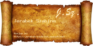 Jerabek Szabina névjegykártya